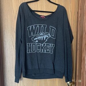 Black Minnesota Wild Hockey Graphic Pullover Sweatshirt